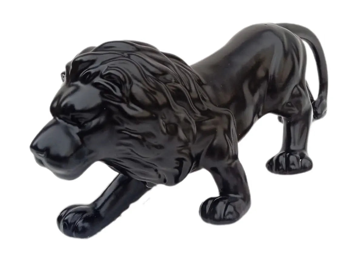 Lion Statue 24cm Decorative in Black or Golden Porcelain