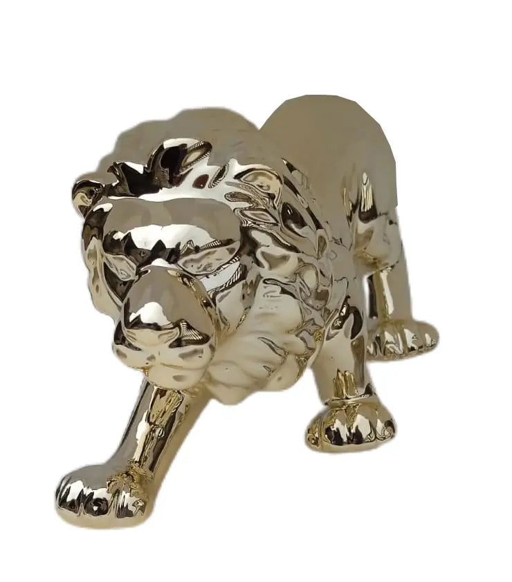 Lion Statue 24cm Decorative in Black or Golden Porcelain